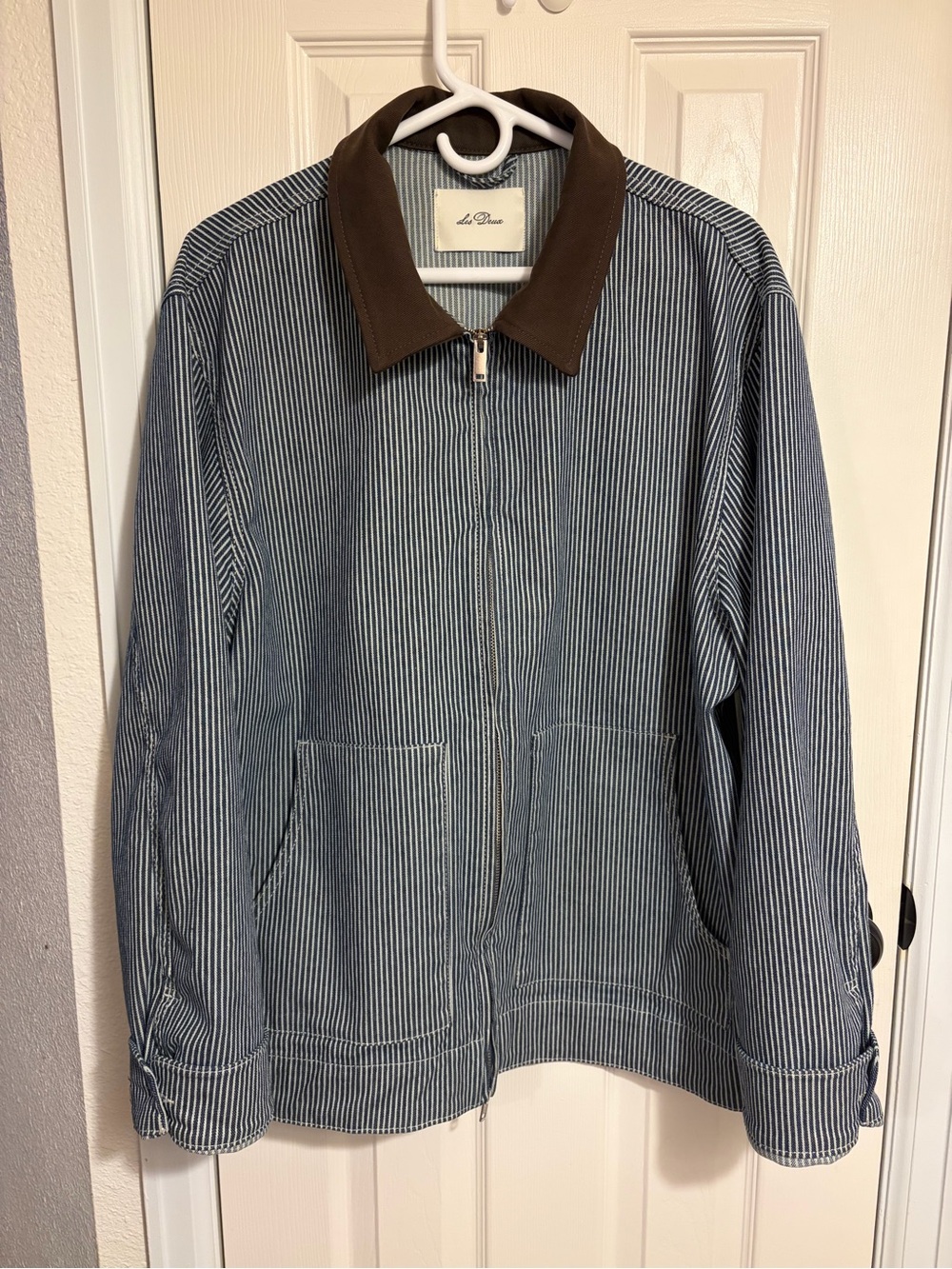 Men's Les Deux Robert Denim Stripe Jacket Sp’26.